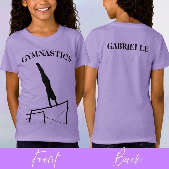 Camiseta Gimnasia Bares desiguales Lavanda Sporty Sporty Si (Gymnastics Uneven Bars Lavender Sporty Silhouette T-Shirt)