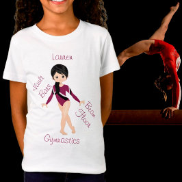 Camiseta Gimnasia Cabello Negro, Ojos Marrones, León Borgoñ
