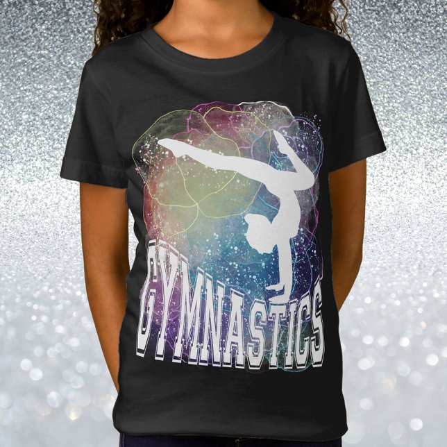 Camiseta Gimnasia Chica Handstand Watercolor (Gymnastics Girl Handstand Watercolor T-Shirt)