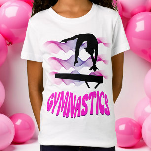 Camiseta Gimnasia con haz de balance rosa y púrpura