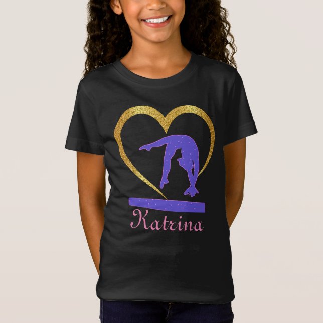 Camiseta Gimnasia Corazón de Gimnasta de Oro (Anverso)