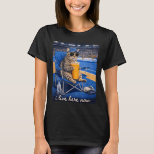 Camiseta Gimnasia de gato divertido vivo aquí ahora