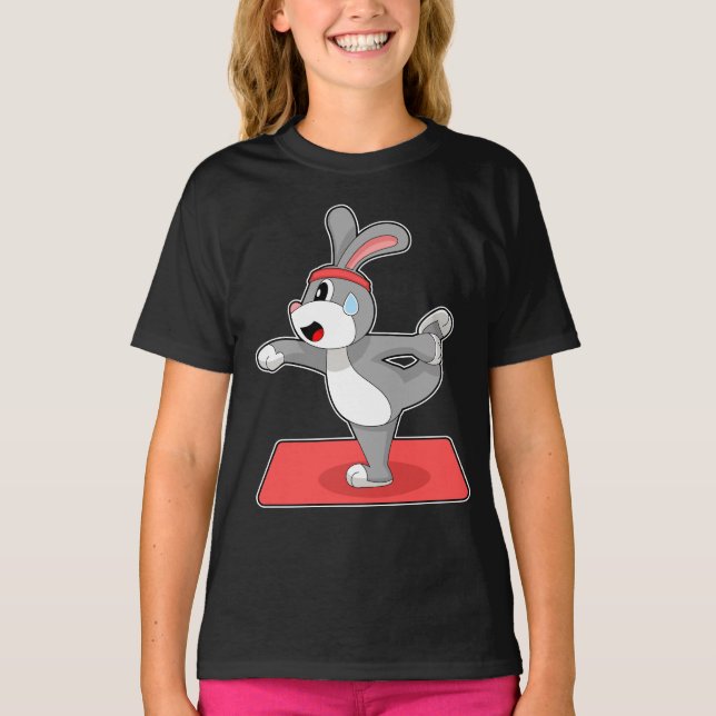 Camiseta Gimnasia de gimnasia de yoga de conejo (Anverso)