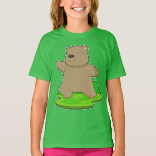 Camiseta Gimnasia De Gimnasia Del Yoga Del Oso