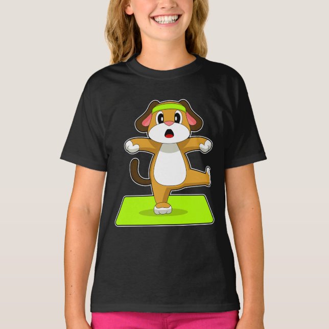 Camiseta Gimnasia de la gimnasia del yoga del perro (Anverso)
