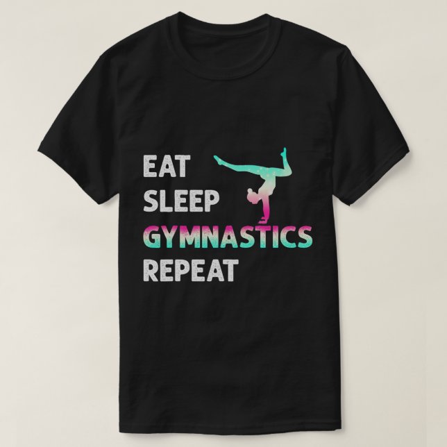 Camiseta Gimnasia del sueño de comer Mujeres Chicas repetid (Diseño del anverso)
