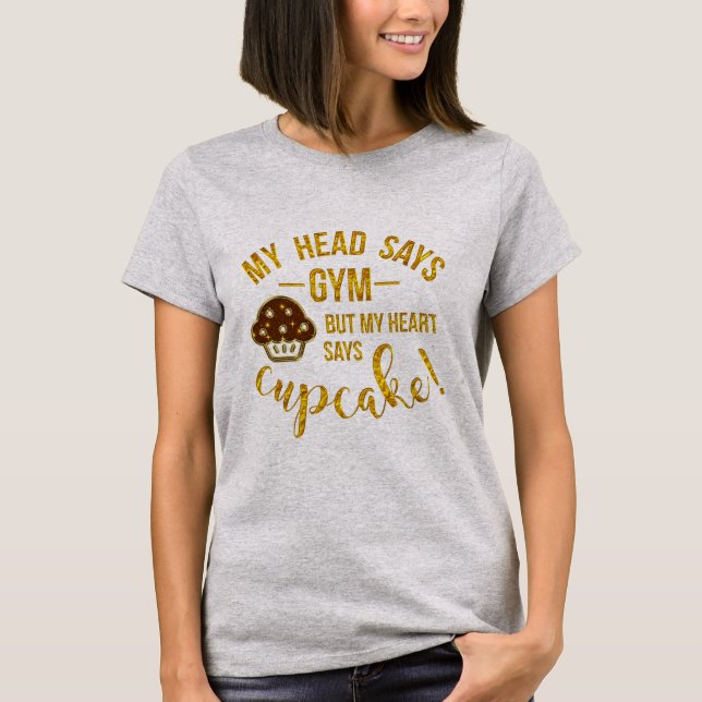 Camiseta gimnasia divertida fitness pérdida de peso del cor (Anverso)