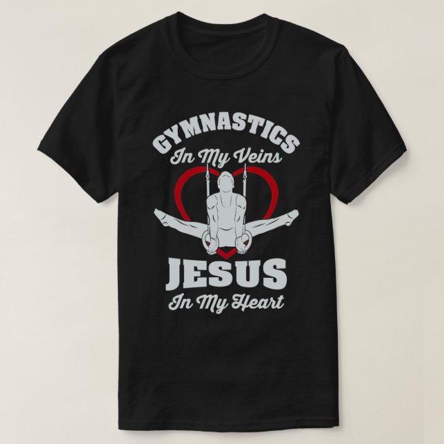 Camiseta Gimnasia En Mis venas Jesús En Mi Gimnasta Del Cor (Diseño del anverso)