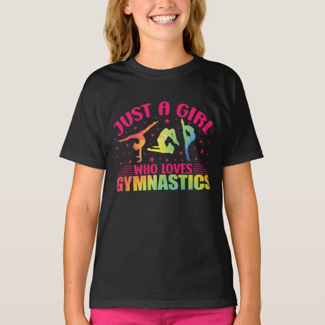 Camiseta Gimnasia gimnasta sólo un Chica que ama la gimnasi (Anverso)