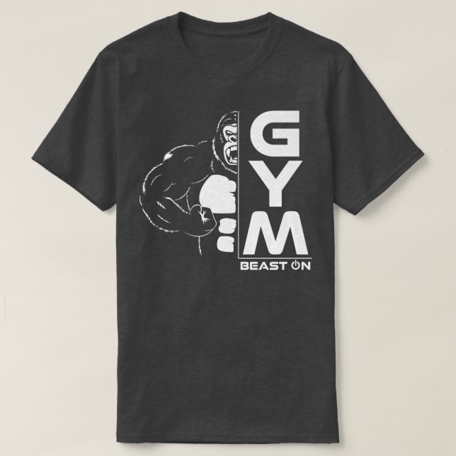 Camiseta gimnasia gorila fitness entrenamiento de motivació (Diseño del anverso)
