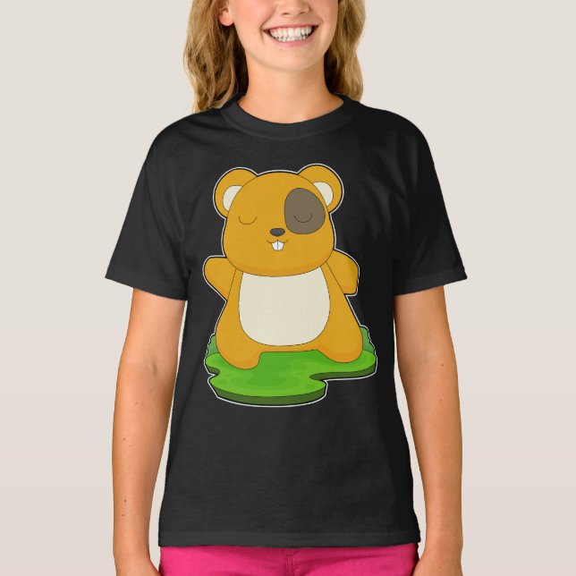 Camiseta Gimnasia Hamster Yoga Fitness (Anverso)