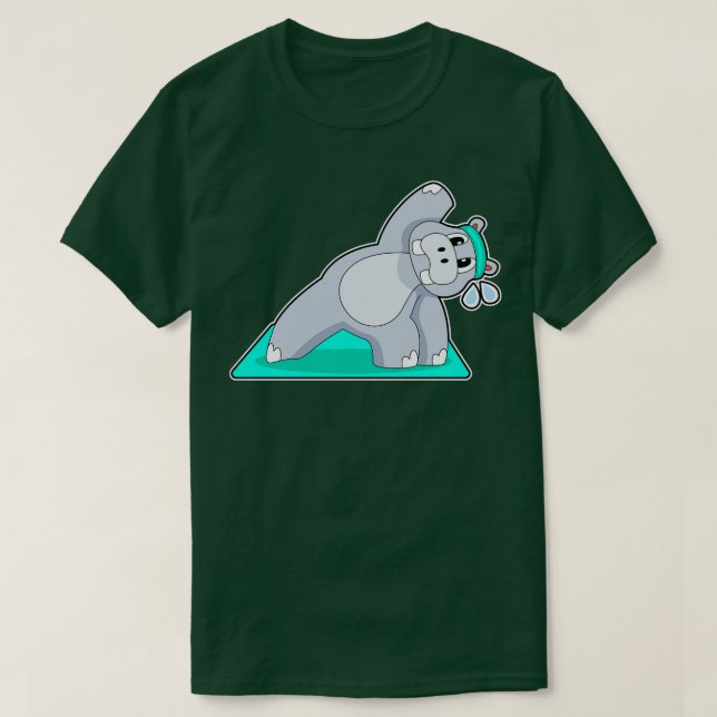 Camiseta Gimnasia Hippo Yoga (Diseño del anverso)
