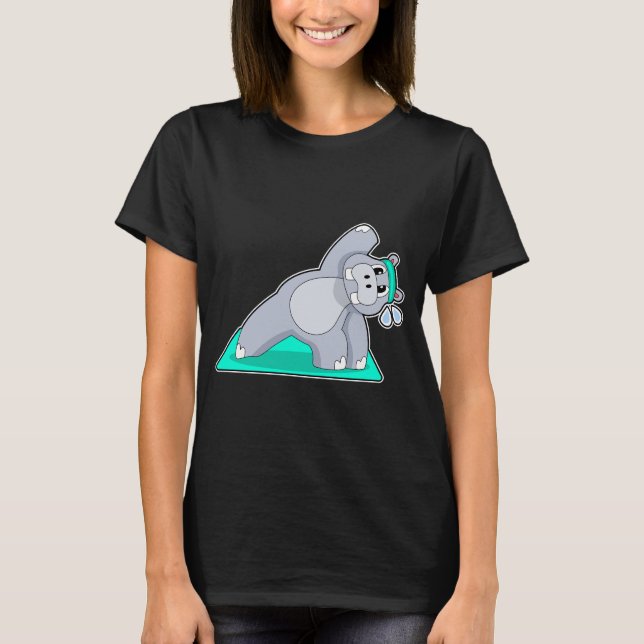 Camiseta Gimnasia Hippo Yoga (Anverso)