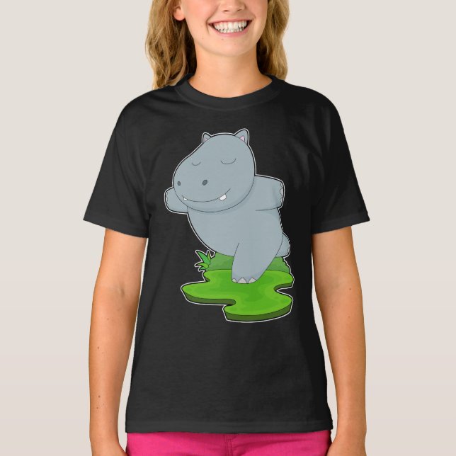 Camiseta Gimnasia Hippo Yoga Fitness (Anverso)