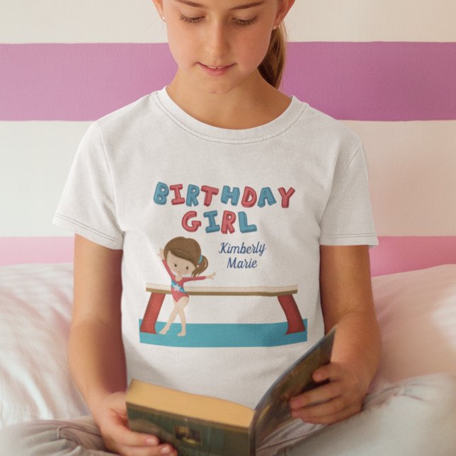 Camiseta Gimnasia infantil Monograma azul Gimnasta Chica de (Subido por el creador)