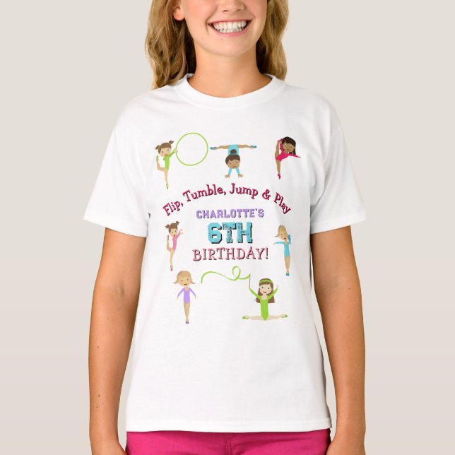 Camiseta Gimnasia Niños Chica Chica temático de fiesta de c (Anverso)