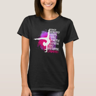 Camiseta Gimnasia Palabra Splatter Paint Gymnast Gráfico Tu