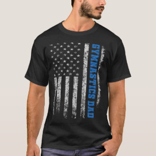 Camiseta Gimnasia Papá Bandera Estados Unidos Gimnasta del
