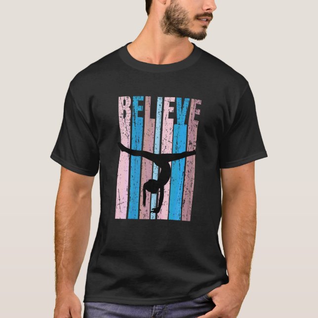 Camiseta Gimnasia retro Acro Acrobacias Equipo de gimnasta  (Anverso)