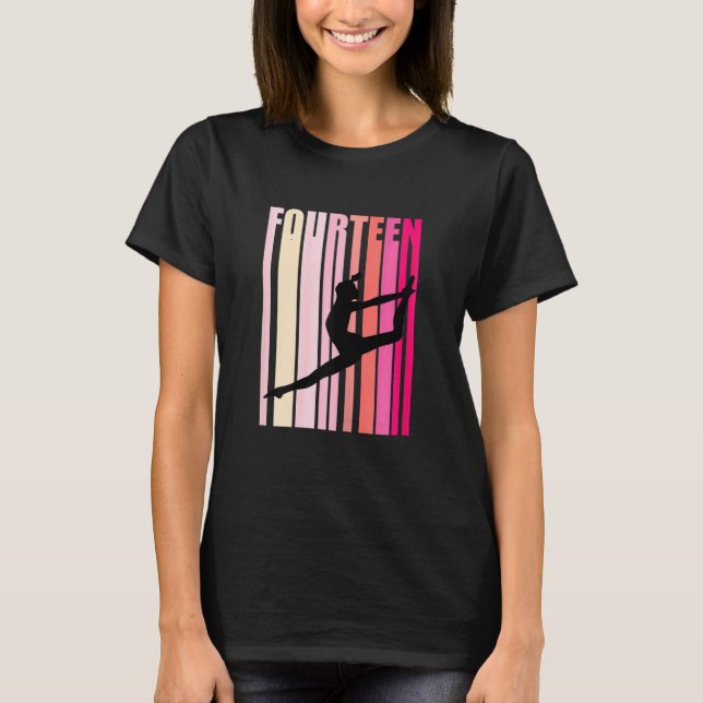Camiseta Gimnasia retro femenina 14° 14° cumpleaños (Anverso)