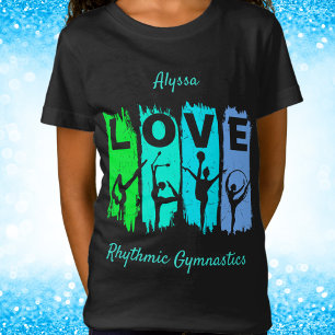 Camiseta Gimnasia rítmica amor en verde y acua