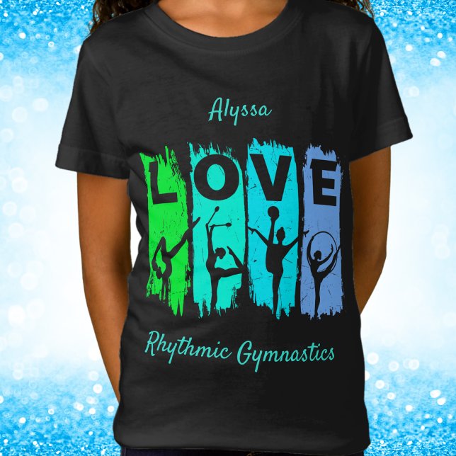 Camiseta Gimnasia rítmica amor en verde y acua (Subido por el creador)
