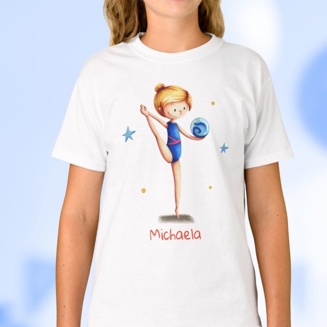Camiseta Gimnasia rítmica Chica de Leotard Azul (Subido por el creador)