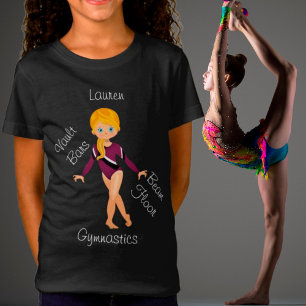 Camiseta Gimnasia rubia, ojos azules, letargo borgoñoso