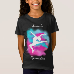 Camiseta Gimnasia salta bomba de color azul rosado con nomb