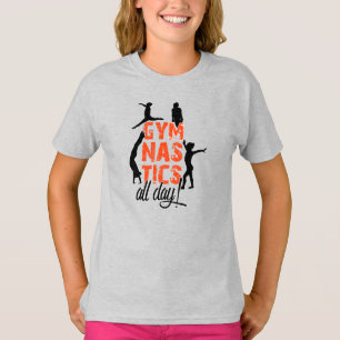 Camiseta Gimnasia todo el día! en naranja
