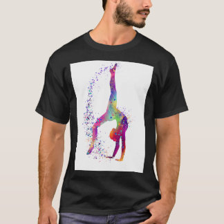 Camiseta Gimnasia Tumblores Chica Watercolor Silueta