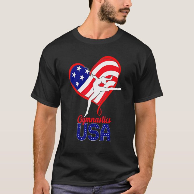 Camiseta Gimnasia Usa Apoya Al Equipo Bandera Estadounidens (Anverso)