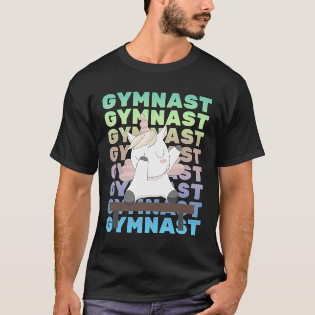 Camiseta Gimnasia Y Serie Deportiva De Gimnastas De Unicorn (Anverso)