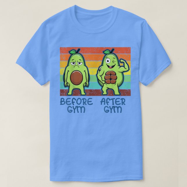 Camiseta Gimnasio Aguacate, Levantamiento del peso de las m (Diseño del anverso)