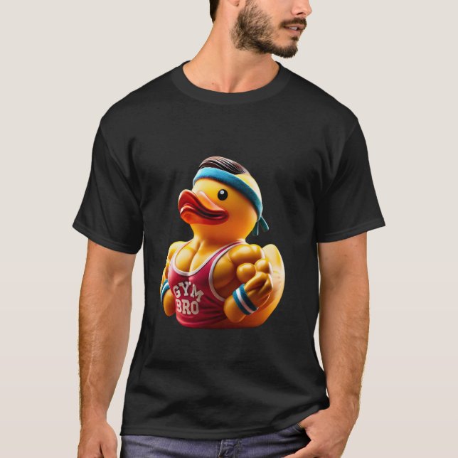 Camiseta Gimnasio Bro Pato de goma Músculo Constructor de c (Anverso)