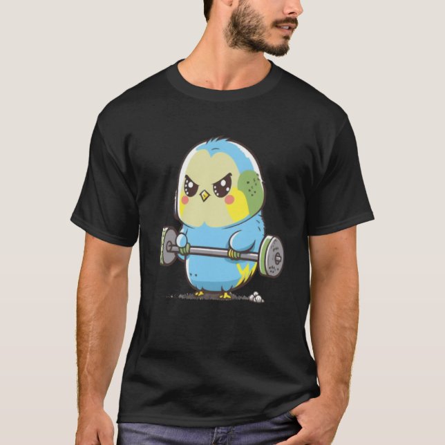 Camiseta Gimnasio Budgie Budgerigar Parakeet Lifting Bodybu (Anverso)