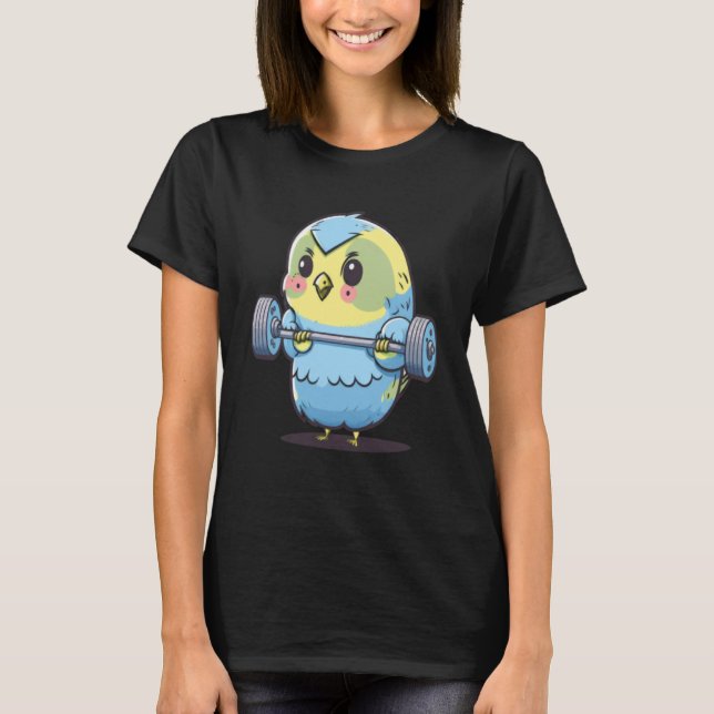 Camiseta Gimnasio Budgie Budgerigar Parakeet Lifting Bodybu (Anverso)