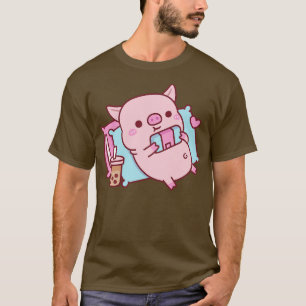 Camiseta Gimnasio Cuaderno Con Videojuegos Y Té De Burbuja