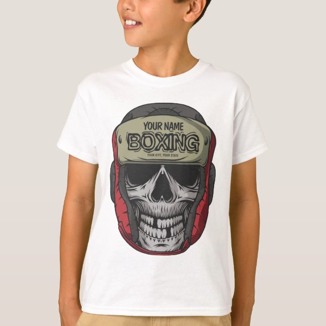 Camiseta Gimnasio de Boxer Fight Club Skeleton Boxing Perso (Anverso)