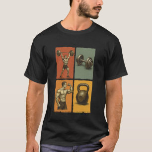 Camiseta Gimnasio de culturismo vintage entrenamiento mancu