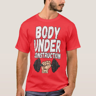 Camiseta Gimnasio de elevación de pesas de cuerpo en constr