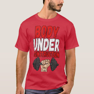 Camiseta Gimnasio de elevación de pesas de cuerpo en constr
