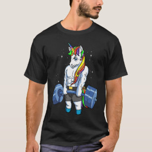 Camiseta Gimnasio de elevación de pesas unicornio Hombres d