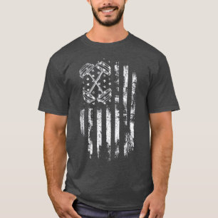 Camiseta Gimnasio de entrenamiento Bandera Americana Barbel