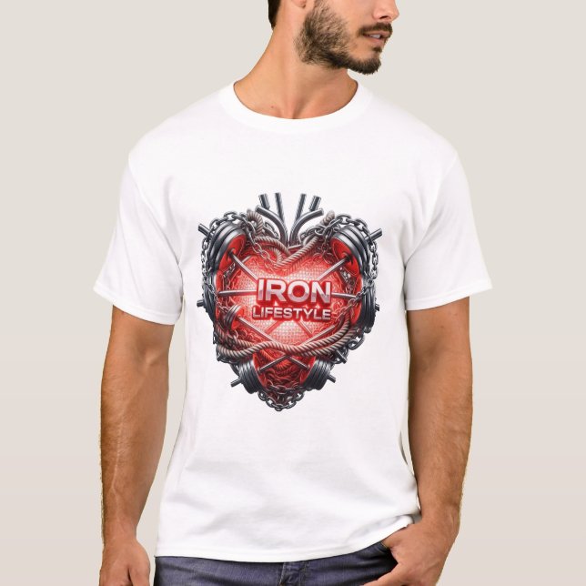 Camiseta Gimnasio de estilo de vida de hierro - Construcció (Anverso)