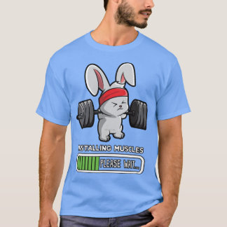 Camiseta Gimnasio de fitness para conejos instalando múscul