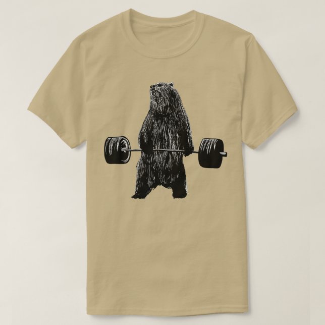 Camiseta Gimnasio de motivación para levantar fuerte oso pa (Diseño del anverso)