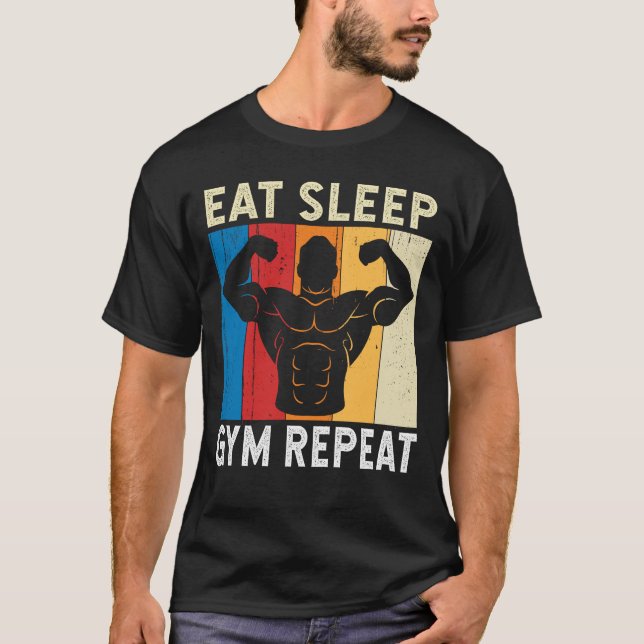 Camiseta Gimnasio De Sueño Coma Humor Gimnasio Fitness Entr (Anverso)