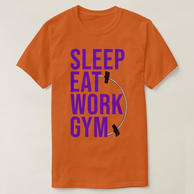 CAMISETA GIMNASIO DE TRABAJO DE COMIDA DORMIDO 2 (Diseño del anverso)