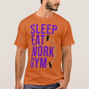 CAMISETA GIMNASIO DE TRABAJO DE COMIDA DORMIDO 2